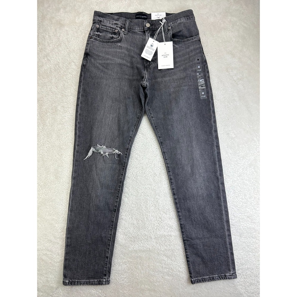 NWT Lucky Brand 412 Athletic Jeans Mens 31x30 Gray Distressed Comfort Stretch